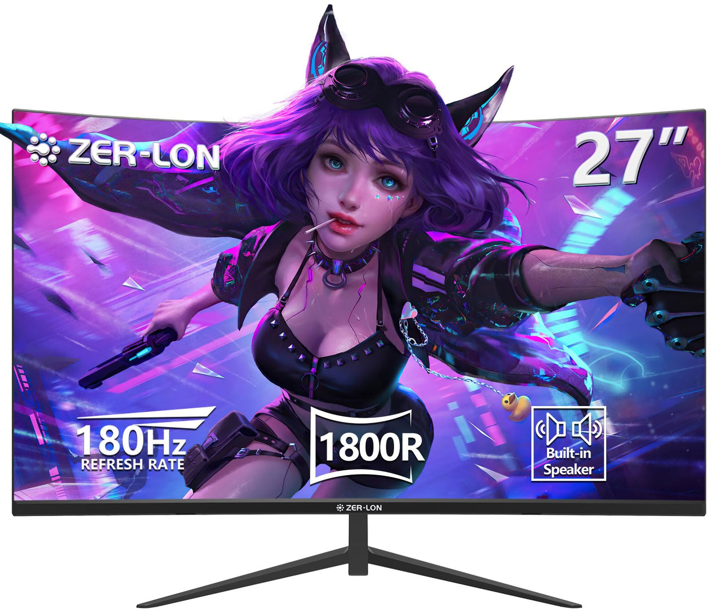 ZER-LON 27 inch Curved Gaming Monitor 144hz/180hz PC Monitor FHD 1080P VA Screen 1800R Computer Monitors 1ms(GTG) with FreeSync & Eye-Care Technology DisplayPort HDMI Support Wall Mount Install