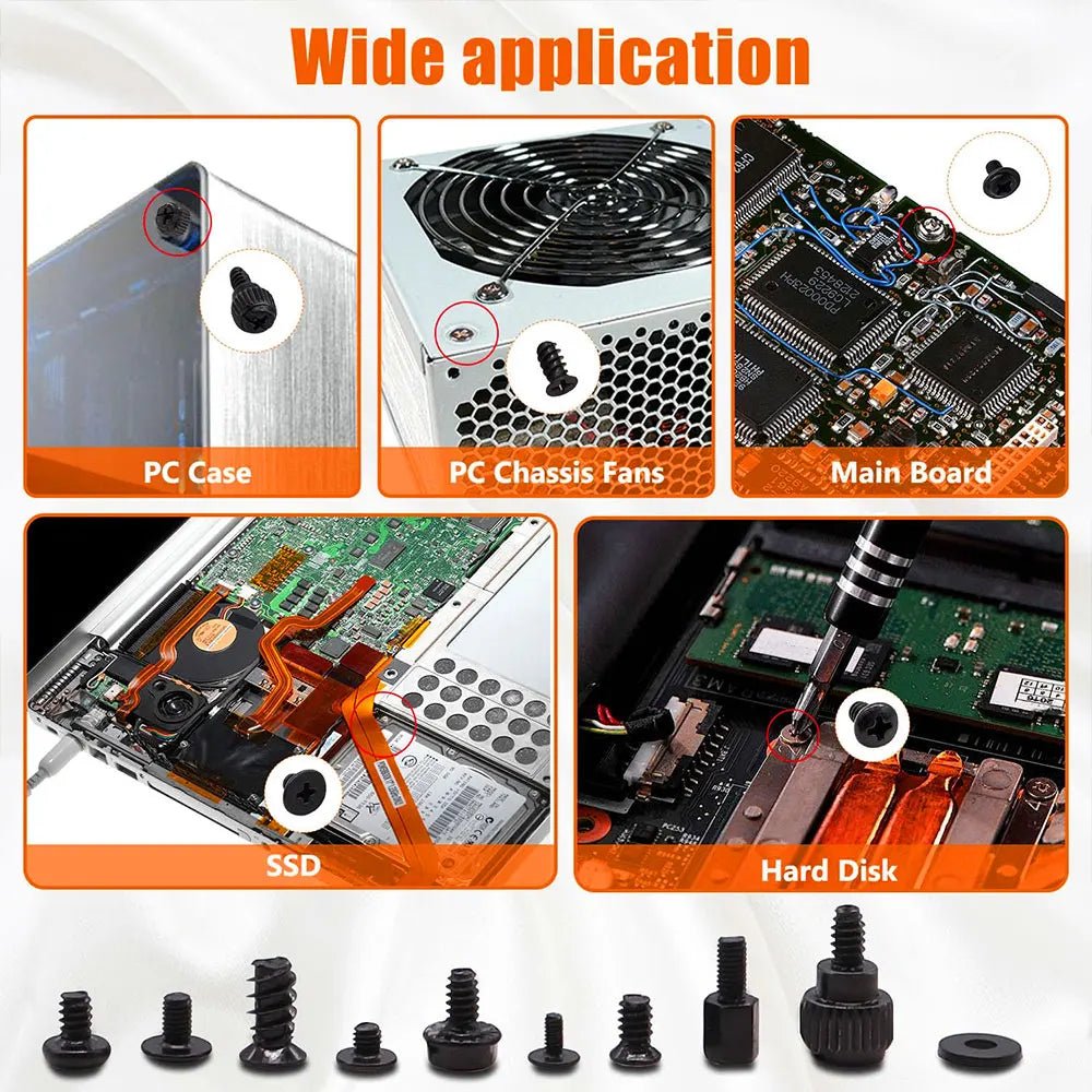 400PCS Computer Screws Motherboard Standoffs Screws PC Screws Laptop Screws PC Case Screws Fan Screws SSD Screws for HDD Hard - PC VAULT