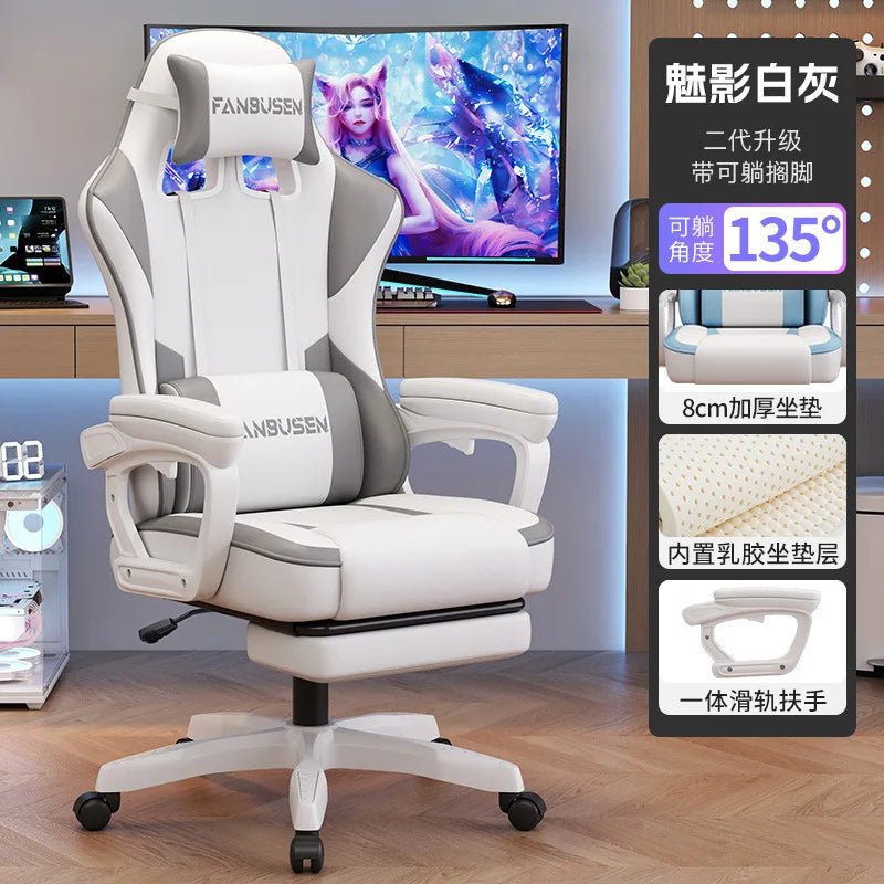 Gaming Chair for PC Desk Ergonomic Office Chair for Gamers Adjustable Height Racing Style Computer Chair for Dorm Room Modern - PC VAULT