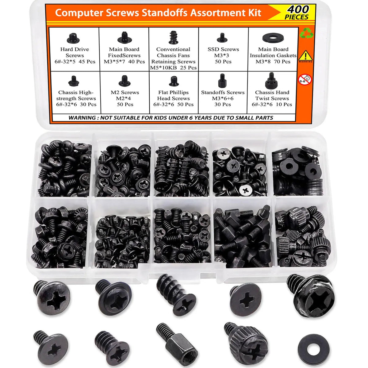 400PCS Computer Screws Motherboard Standoffs Screws PC Screws Laptop Screws PC Case Screws Fan Screws SSD Screws for HDD Hard - PC VAULT