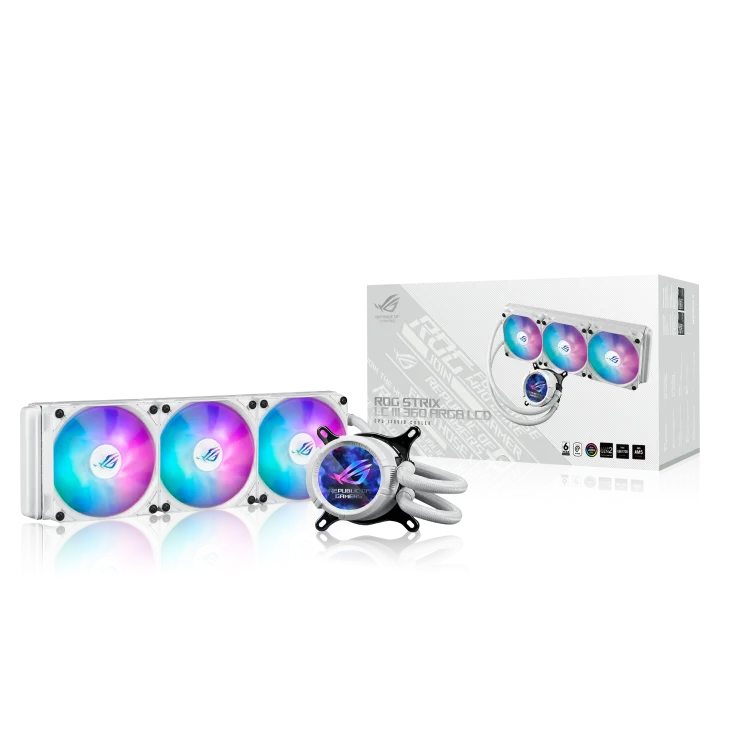 New Stock Radiator ROG STRIX LC III 360 ARGB LCD WH&BK RGB Support LGA1700 LGA1851& AM4 AM5 with 2.1" IPS LCD for Gaming PC - PC VAULT