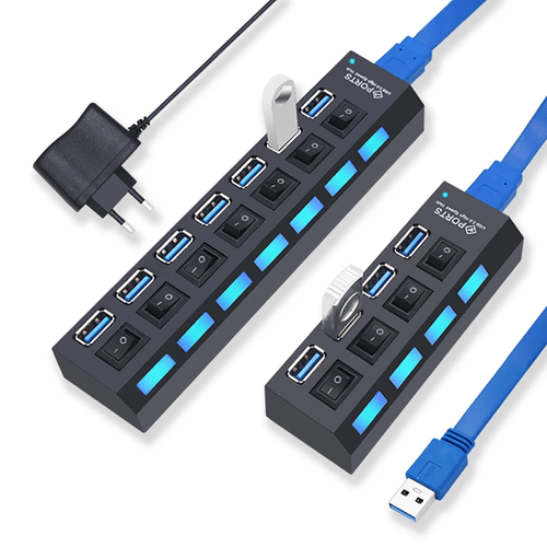 USB 3.0 Hub USB Hub 3.0 Multi USB Splitter 4/7 Port Multiple Expander - PC VAULT