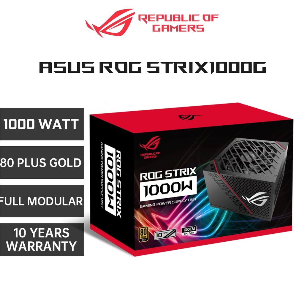 ASUS ROG-STRIX-1000G 1000W 80 PLUS Fully Modular Gold PSU, ROG - PC VAULT