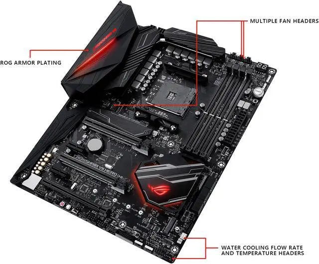 ROG Crosshair VII Hero (Wi-Fi) ASUS AM4 AMD X470 SATA 6Gb/s ATX AMD Motherboard - PC VAULT