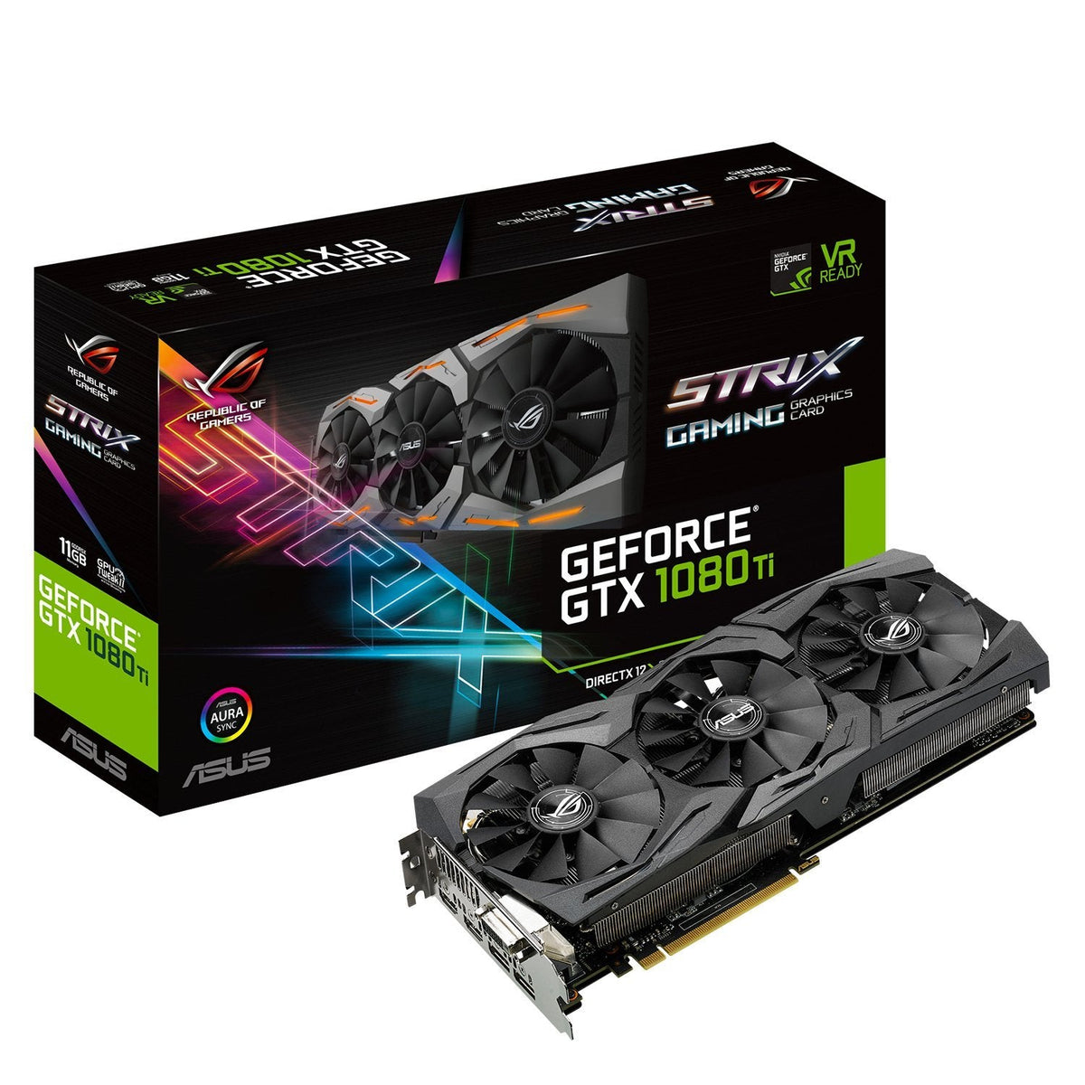 ASUS ROG STRIX GeForce GTX 1080 TI 11GB VR Ready 5K HD Gaming Graphics Card (ROG-STRIX-GTX1080TI-11G-GAMING) (Renewed) - PC VAULT