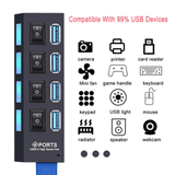 USB 3.0 Hub USB Hub 3.0 Multi USB Splitter 4/7 Port Multiple Expander - PC VAULT