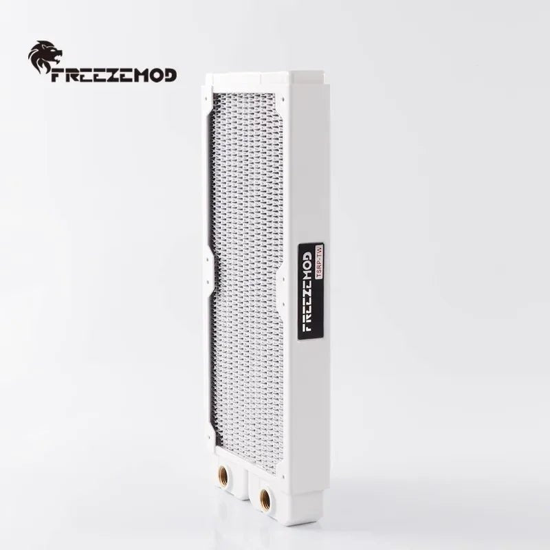 FREEZEMOD 240mm Black White Copper Radiator G1/4 Thread PC Water Cooler Copper Liquid Cooling Suitable for 2 Fans - PC VAULT