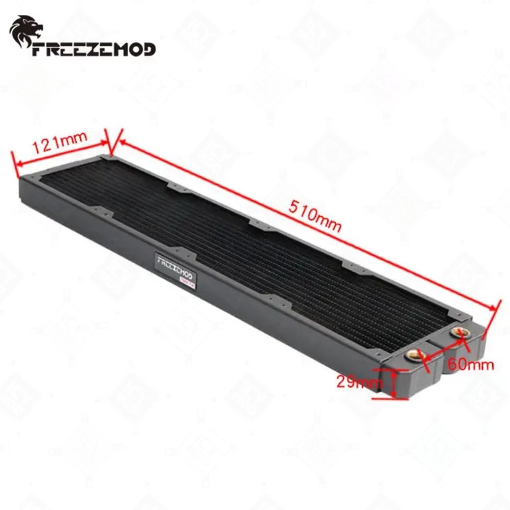 48CM Brass Radiator FREEZEMOD 480mm PC Liquid Cooling Row G1/4 Threaded Interface with 14 Channels for 12CM Fan TSRP-TW480 - PC VAULT