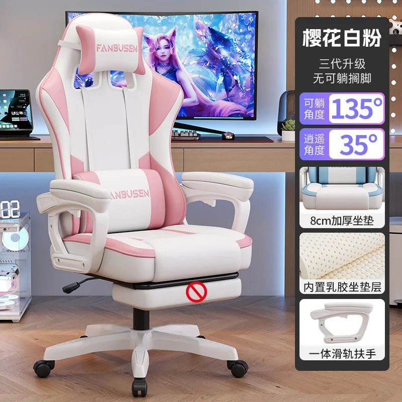 Gaming Chair for PC Desk Ergonomic Office Chair for Gamers Adjustable Height Racing Style Computer Chair for Dorm Room Modern - PC VAULT