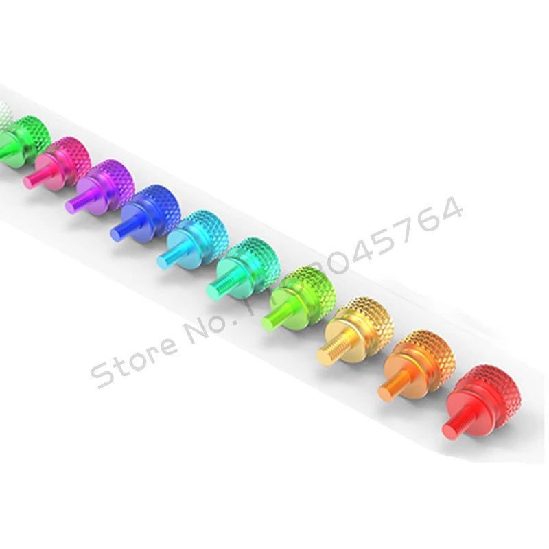 M3.5 Computer Case Screw ROG Logo Hand Tighten Step Thumb Knurled Aluminum CNC PC Beautify MOD Part 9 Colors Optional,5Pcs - PC VAULT