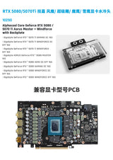 Core GPU Water Block Serve for Gigabyte Geforce RTX 5080,5070Ti GAMING/WINDFORCE 5080 Aorus,Card Cooler with Backplate