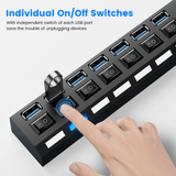 USB 3.0 Hub USB Hub 3.0 Multi USB Splitter 4/7 Port Multiple Expander - PC VAULT