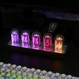 Nixie Tube Clock Adjustable RGB LED Display Multifunction Clock Nixie Tube Digital Clock for Gift Home Decoration Desk New Year - PC VAULT
