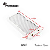 FREEZEMOD 240mm Black White Copper Radiator G1/4 Thread PC Water Cooler Copper Liquid Cooling Suitable for 2 Fans - PC VAULT
